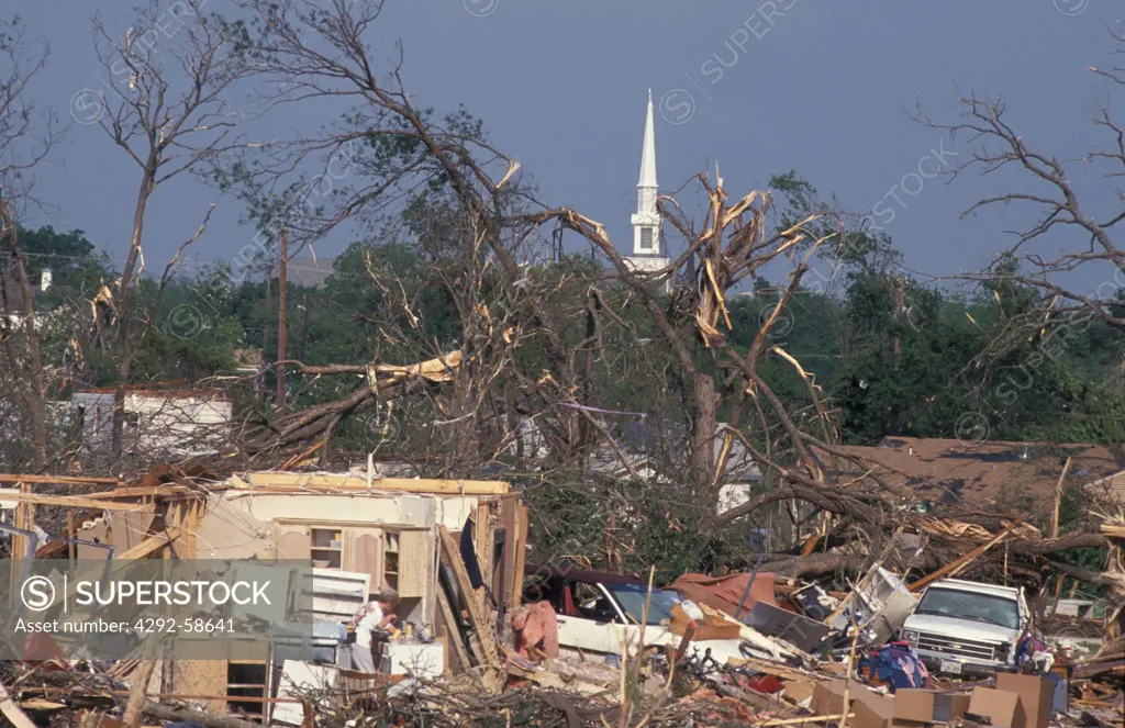 USA, Texas, Lancaster, Tornado damage