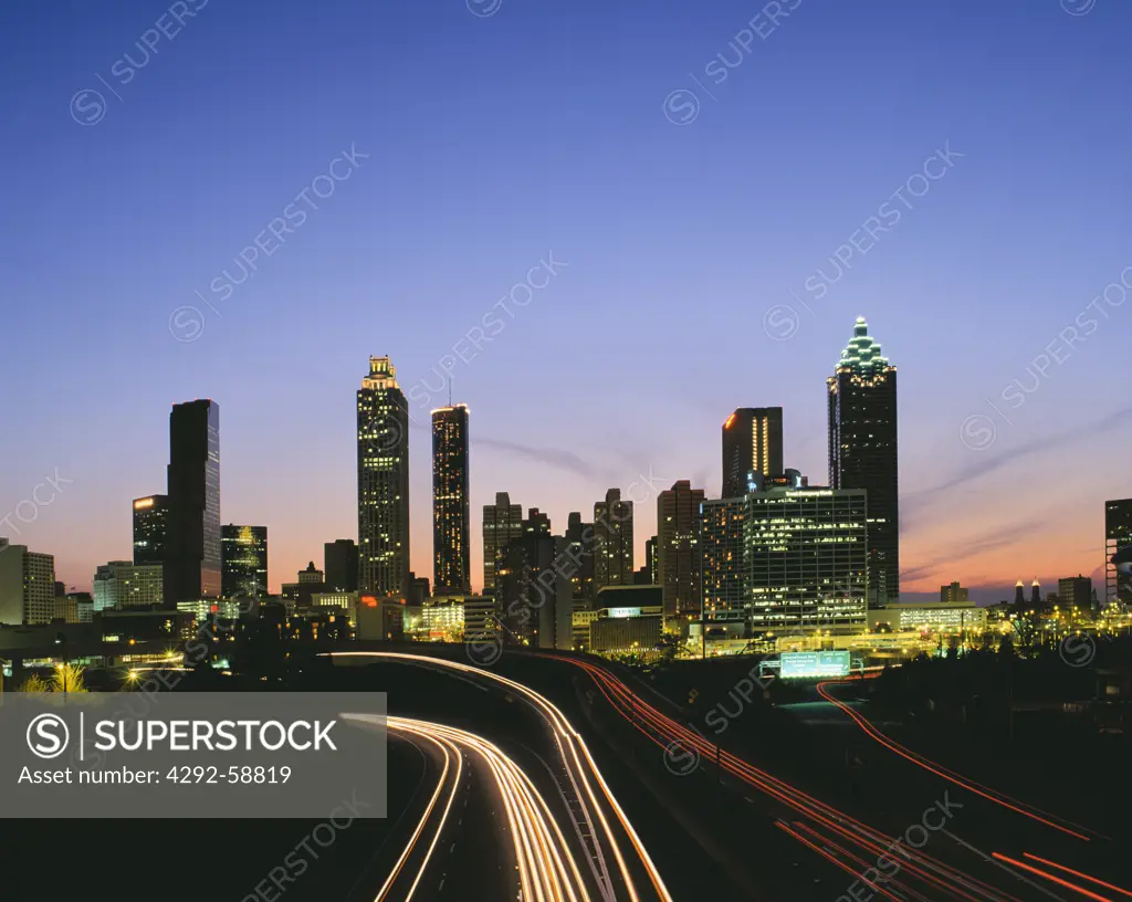 Atlanta Georgia USA: skyline at sunset