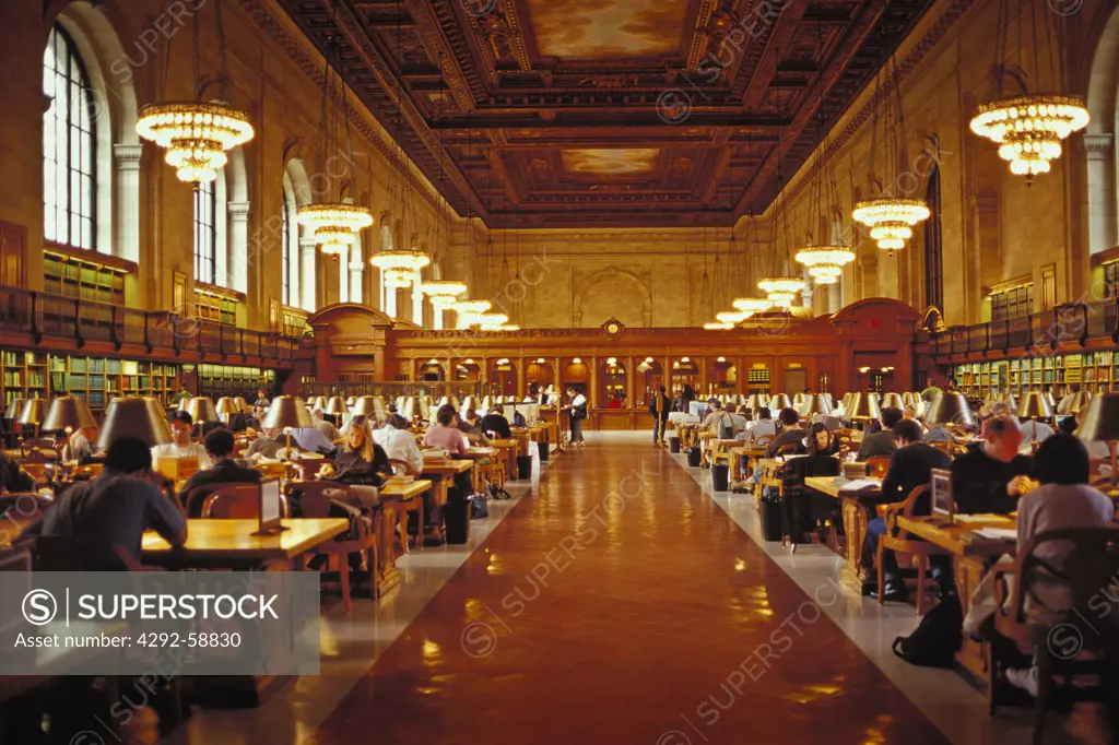 Main Reading Room Of New York Public Library New York City, New York