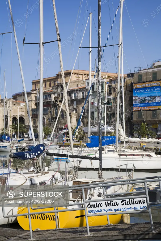 Sicily, Palermo, boats the marina at La Cala