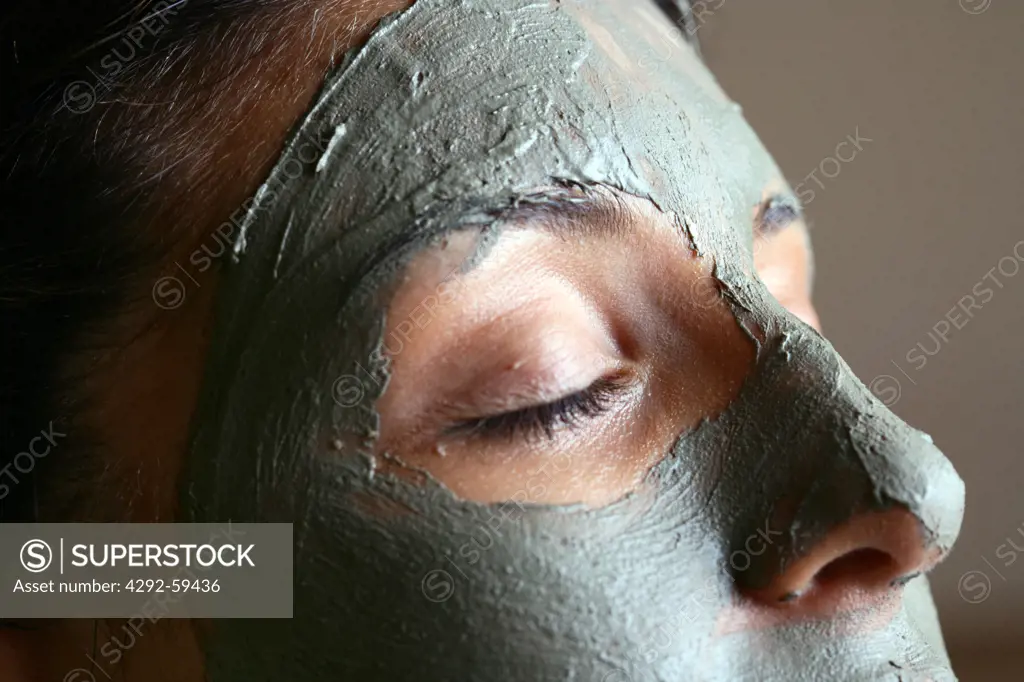Wine therapy: woman with facial mask