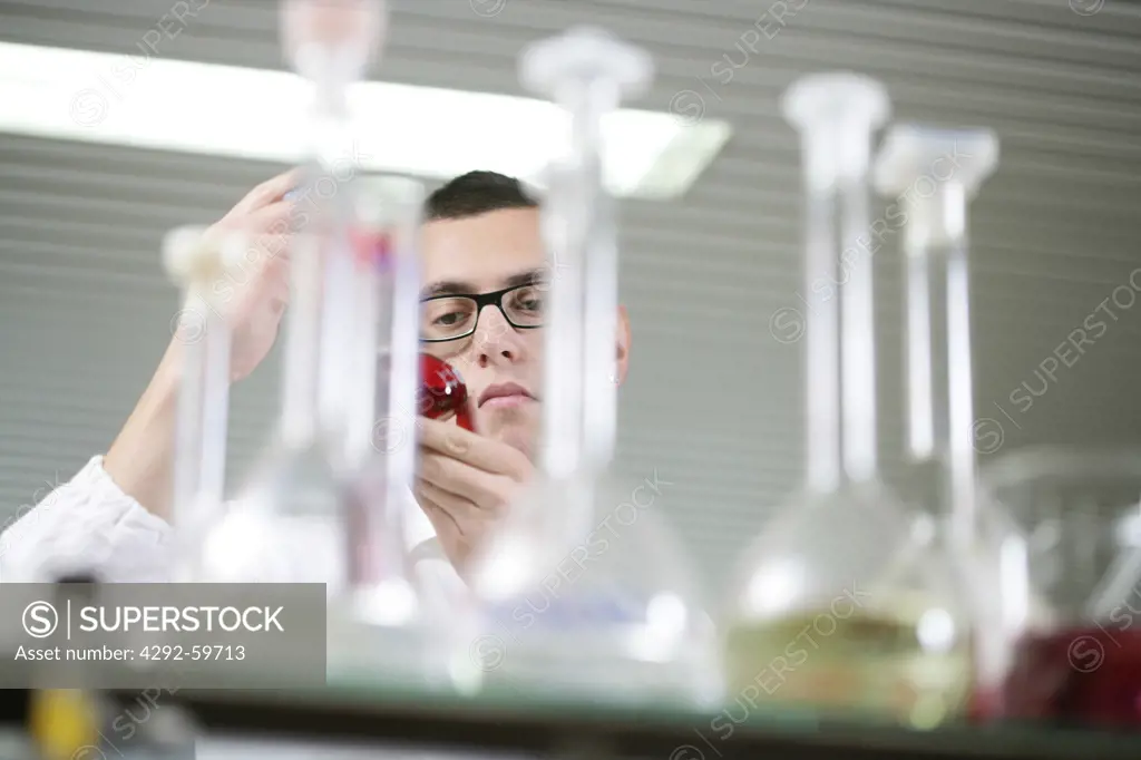 Worker in chemistry laboratory