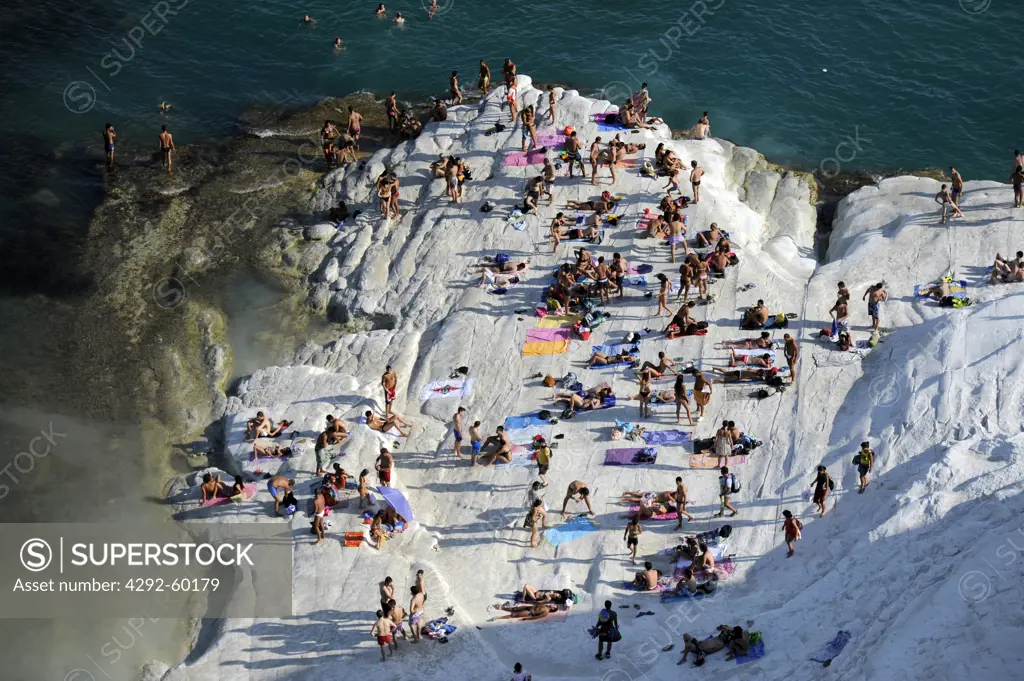 Italy, Sicily, Realmonte Scala dei Turchi, Beach