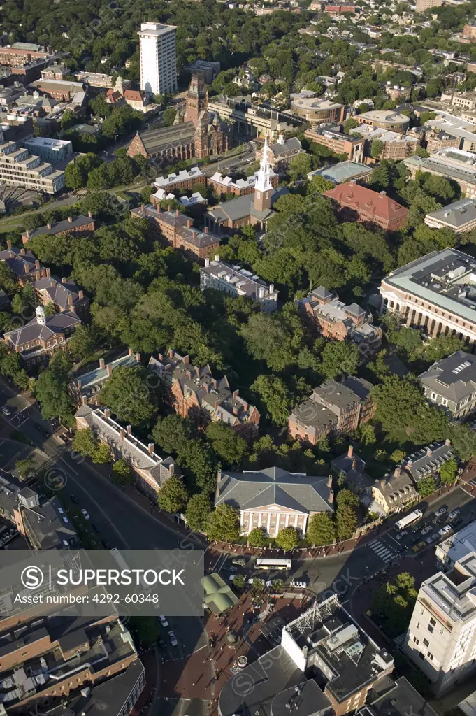 USA, Massachusetts, Cambridge, Harvard Square, aerial view