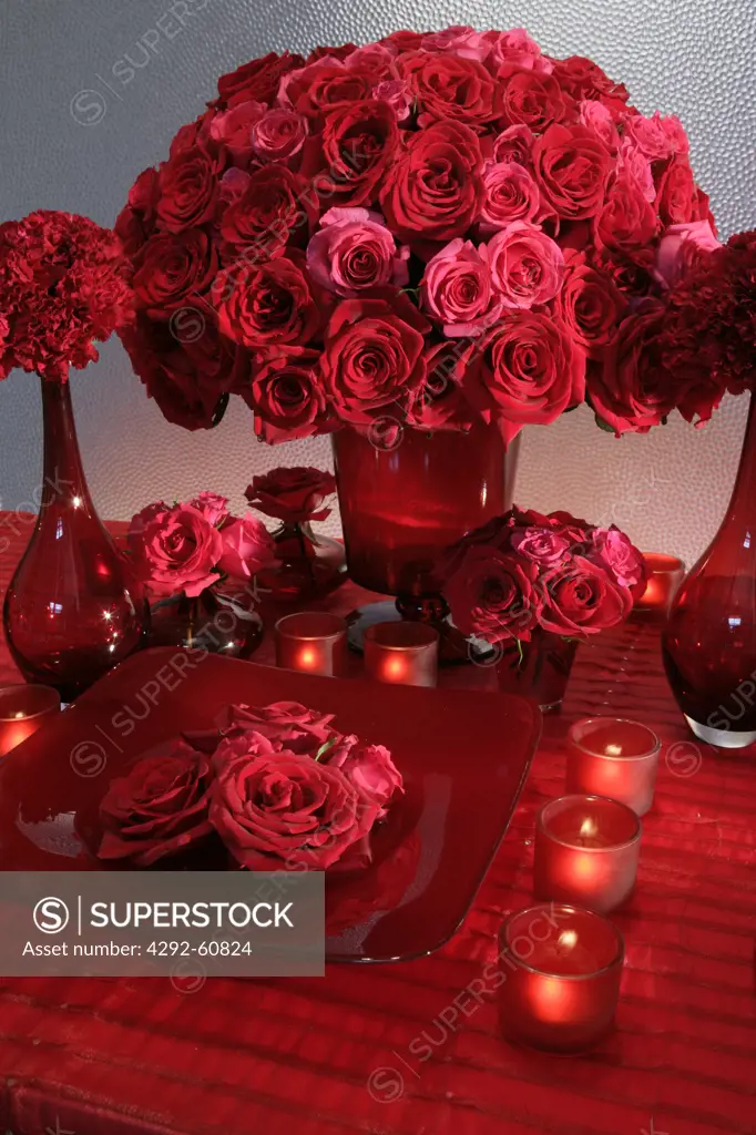 Table set adorned with flowers