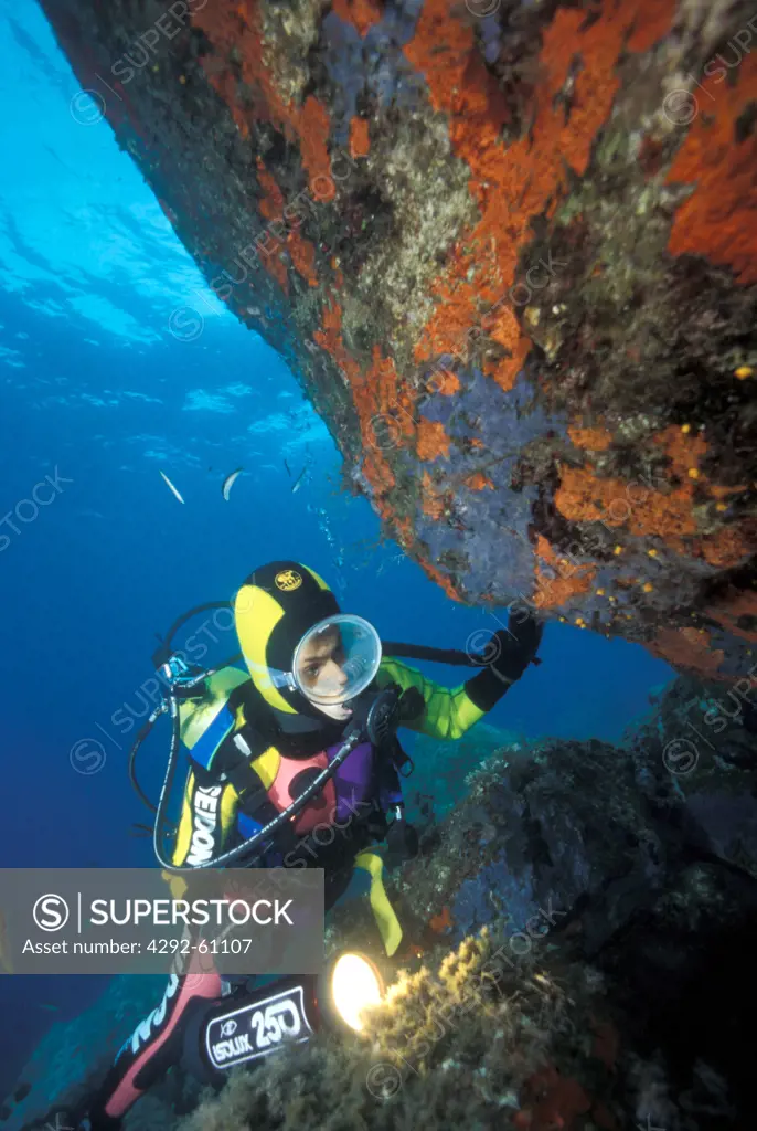 Diver in the Mediterranean