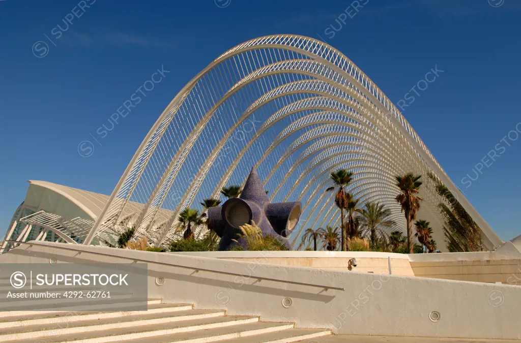Spain, Valencia, City of Arts and science: the umbracle
