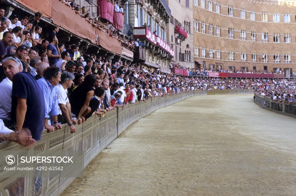 Italy, Siena, 'Piazza Del Campo' the racetrack for the Palio