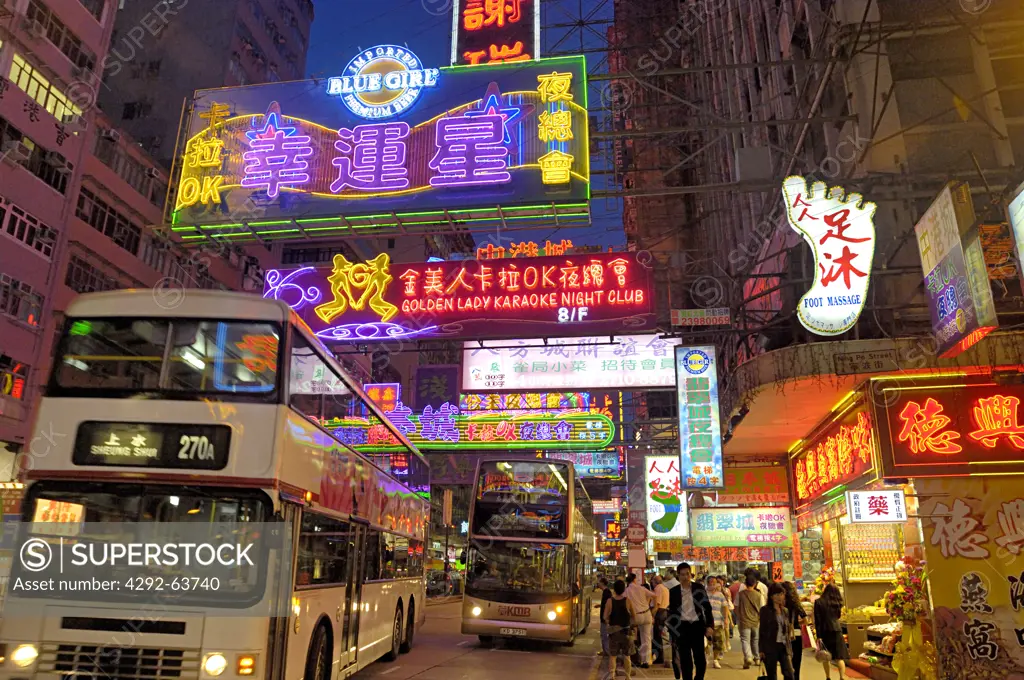 Asia, China, Hong Kong, neon lights