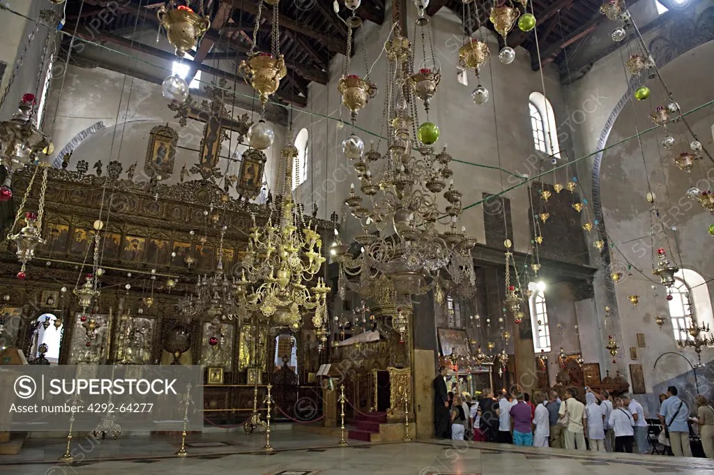 Isreal, West Bank, Bethlehem, interiors of the Church Of The Nativity