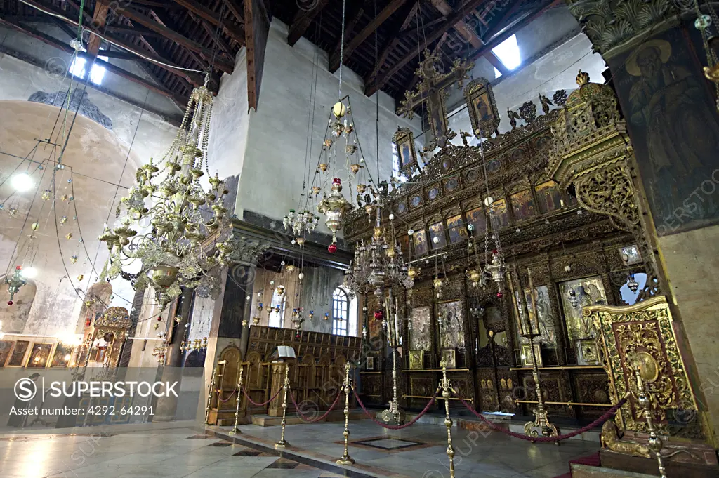 Israel, West Bank, Bethleem, interior of the Church Of The Nativity