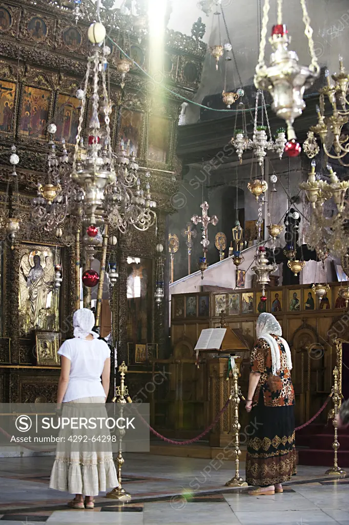 Isreal, West Bank, Bethlehem, interiors of the Church Of The Nativity