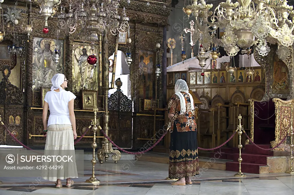 Israel, West Bank, Bethleem, interior of the Church Of The Nativity