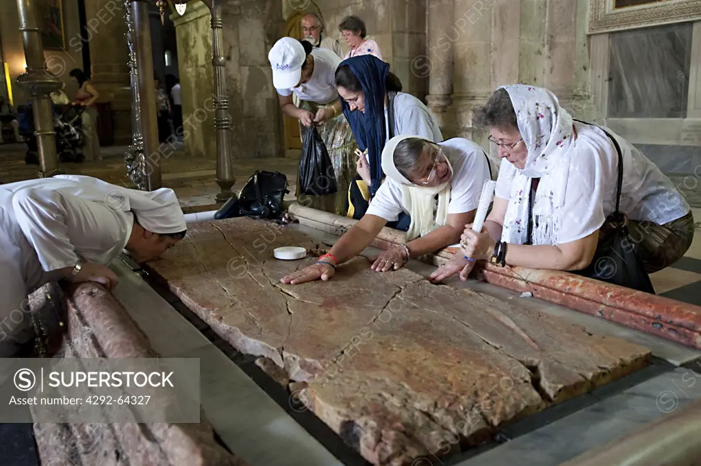 Israel, Jerusalem, the Stone of Unction in the Church Of The Holy Sepulchre