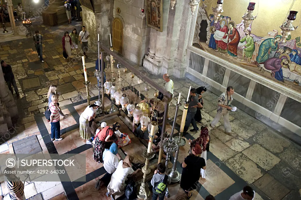 Israel, Jerusalem, the Stone of Unction in the Church Of The Holy Sepulchre