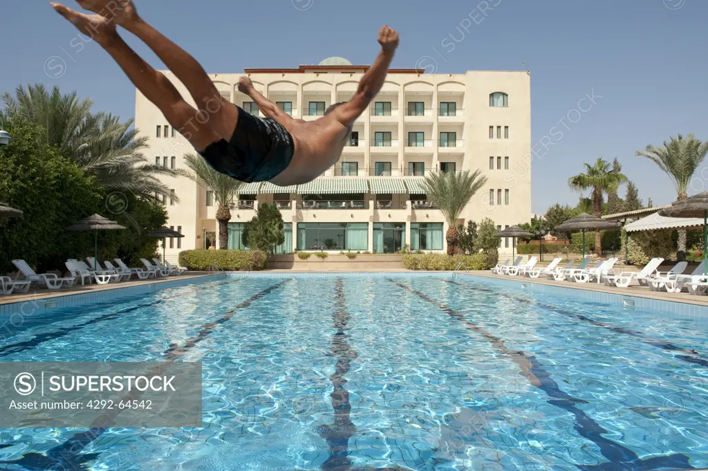 Israel, West Bank, Jericho, Jericho Resort hotel swimming pool