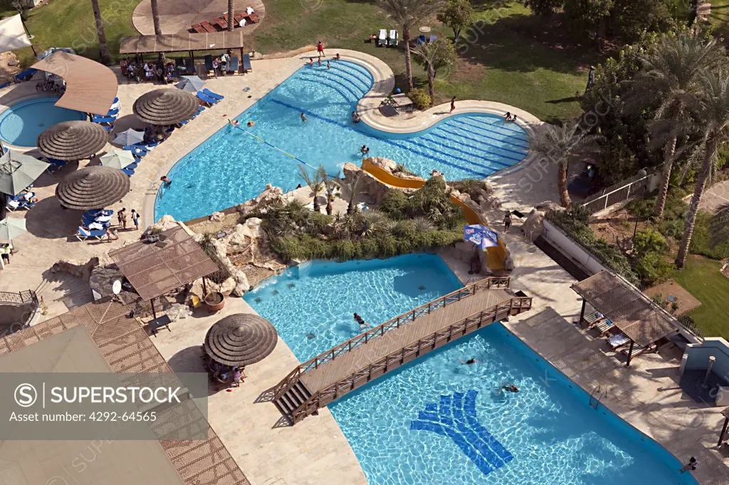 Israel, West Bank, Jericho, Intercontinental hotel swimming pool