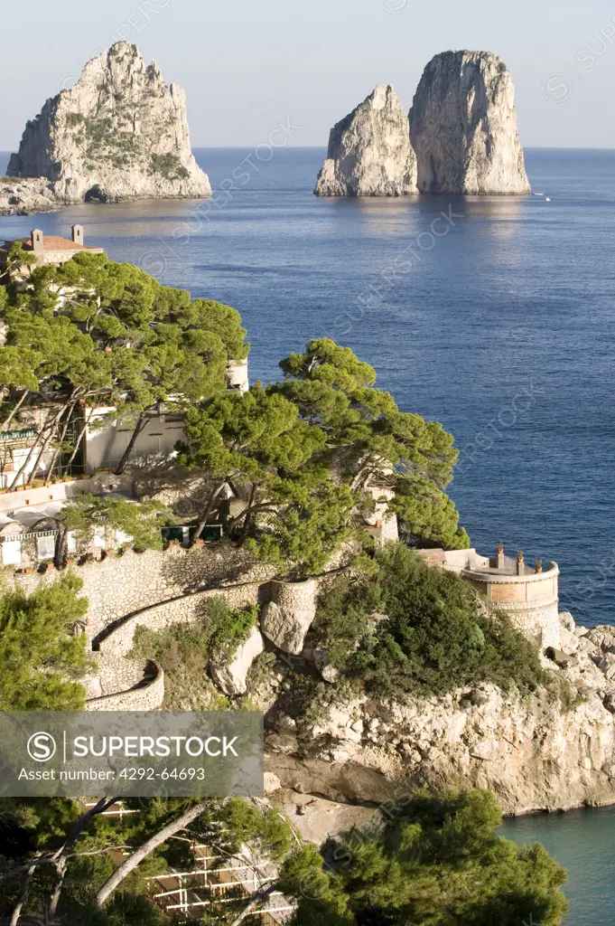 Italy, Campania, Capri, the Faraglioni