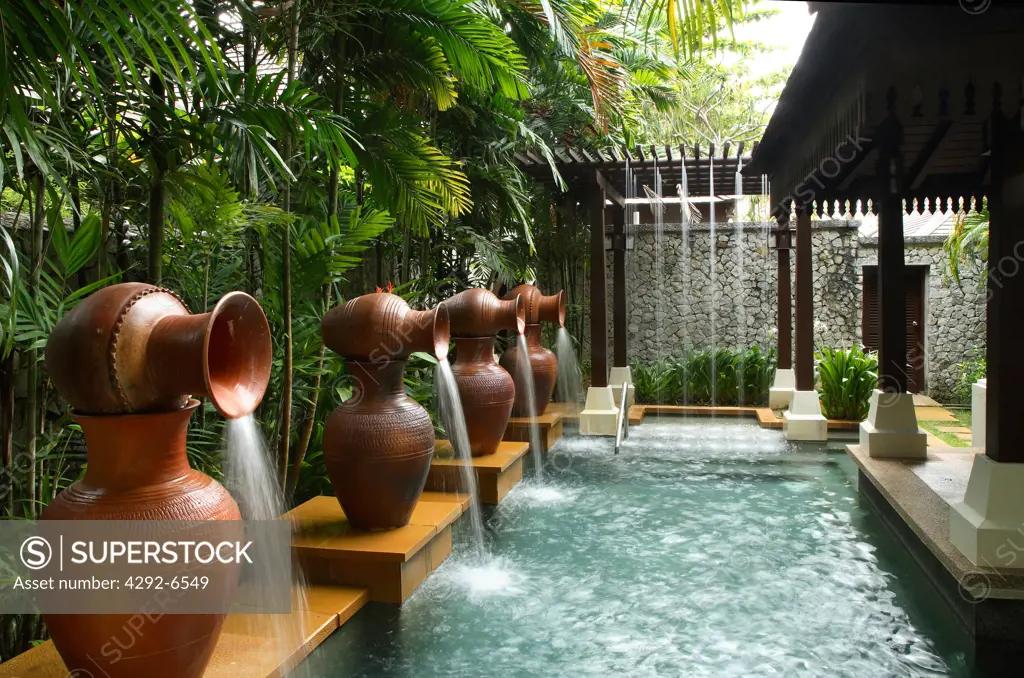 Malay Circulating Bath at the Bath Houseat the Spa Village.Pangkor Laut Resort,Pangkor Laut, Malaysia