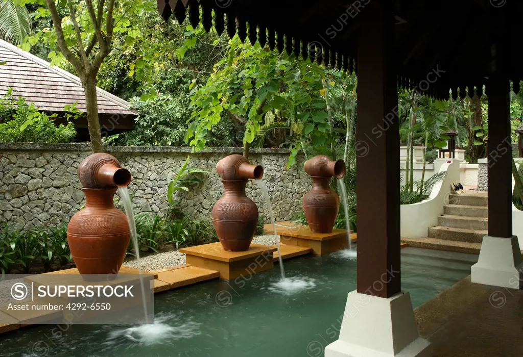 Malay Circulating Bath at the Bath Houseat the Spa Village.Pangkor Laut Resort,Pangkor Laut, Malaysia