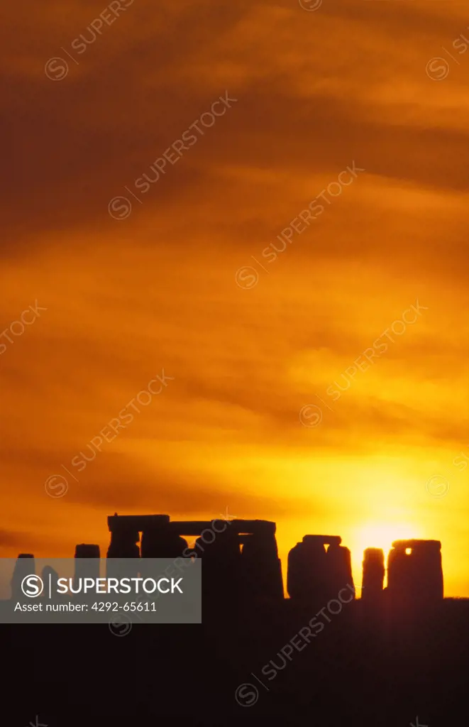 England: Stonehenge at sunset