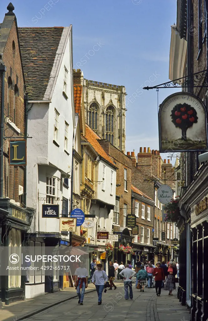England, City of York. The Stonegate and York Minster