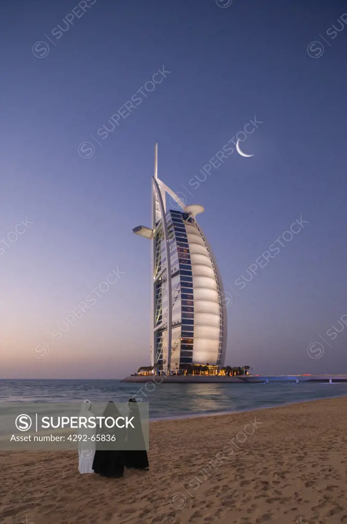 Dubai, United Arab Emirates. Burj al Arab Hotel at Jumeira Beach