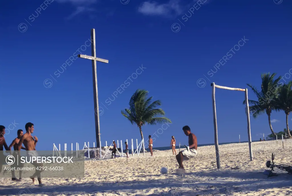 Brazil, Bahia State, Santa Cruz Cabralia, Praia da Coroa Vermelha (historical beach)