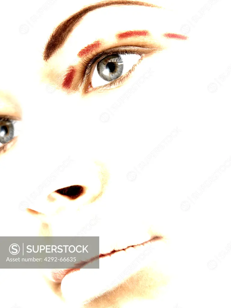 Woman with markings on eye