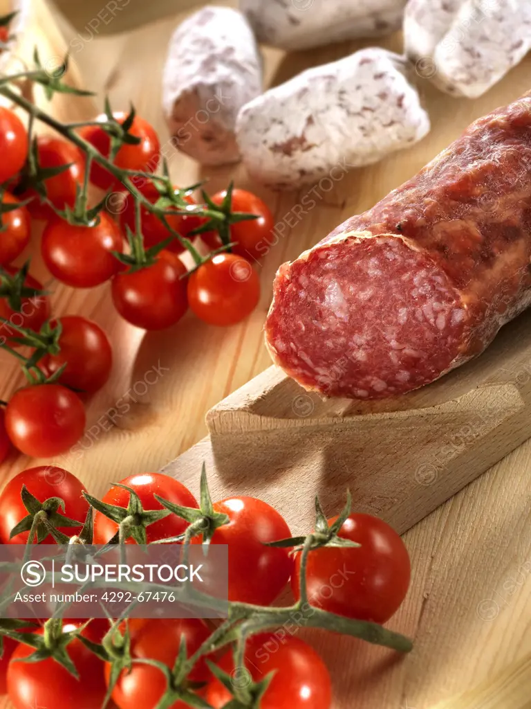 Italian salami and tomatoes