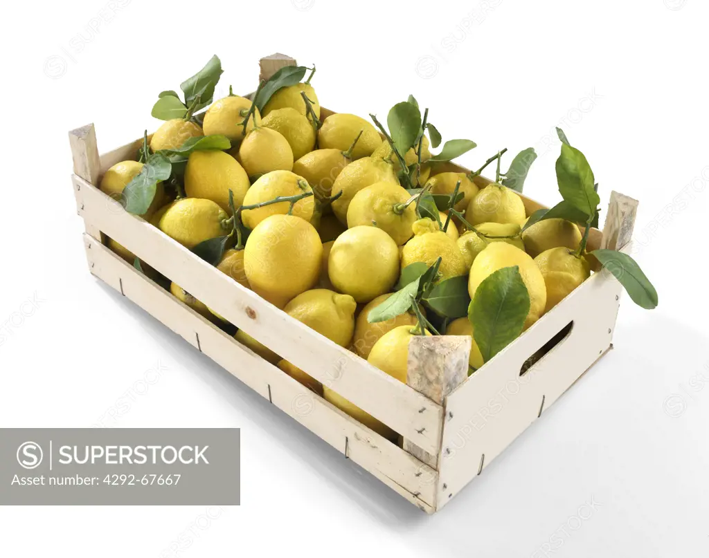 Lemons in a crate