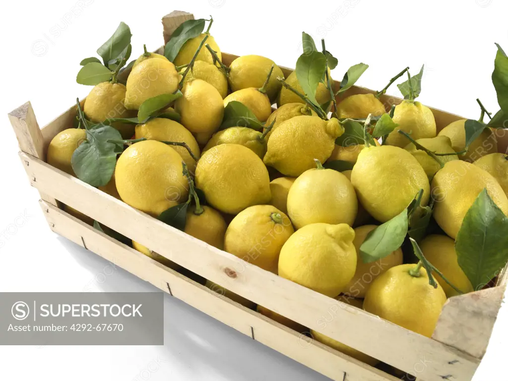 Lemons in a crate