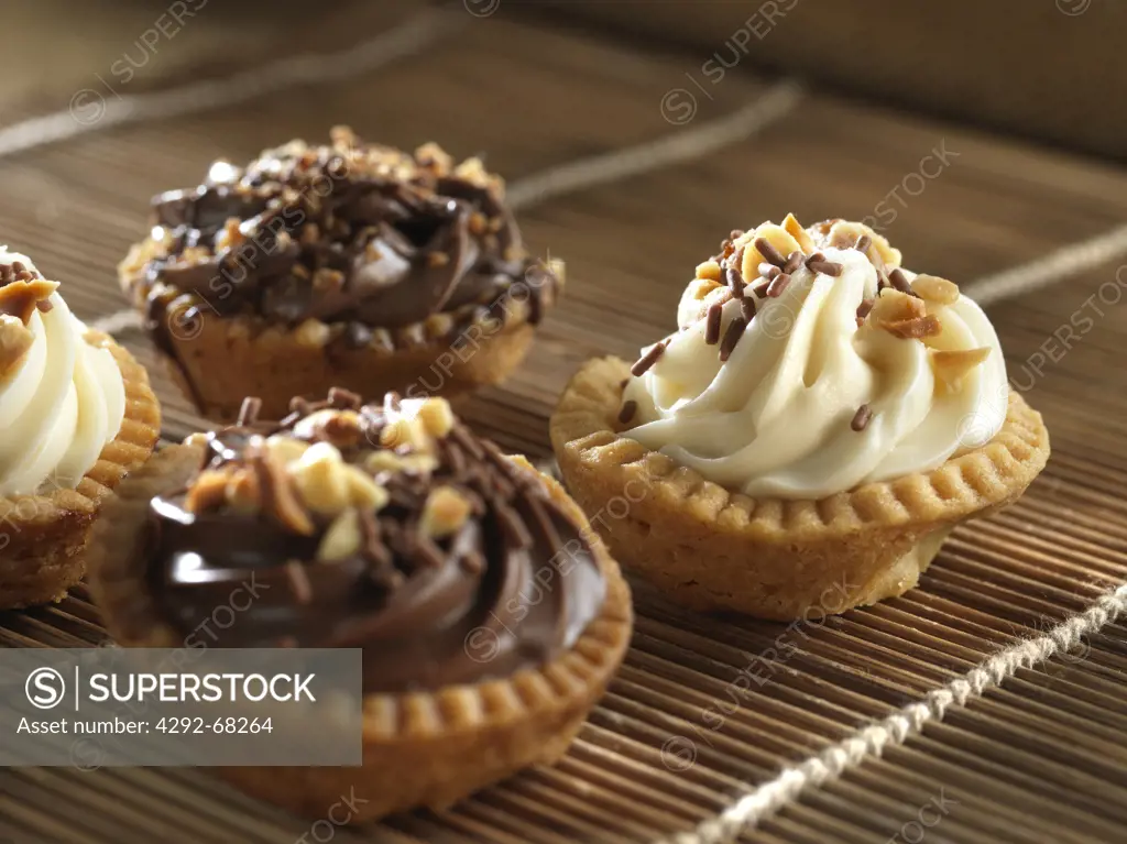 Pastries with chocolate and hazelnuts