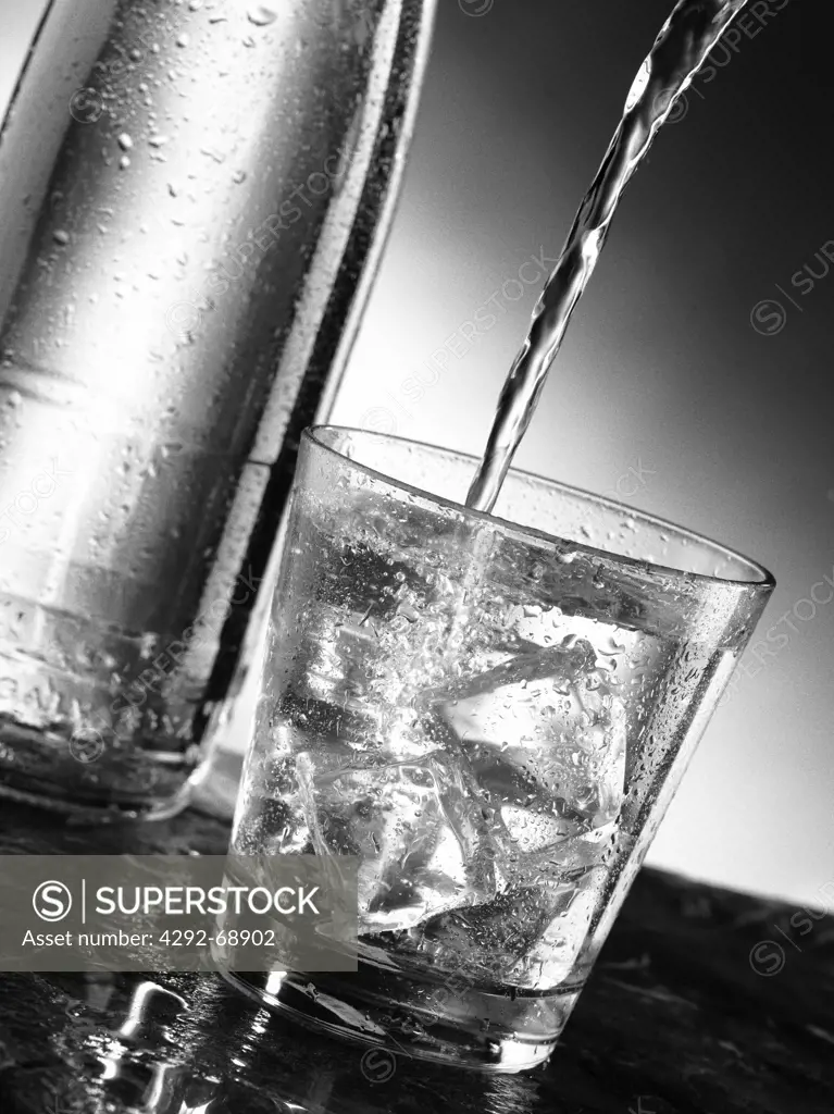 Glass of water with ice
