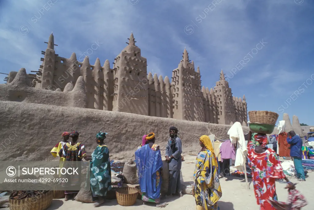 Mali, Djenné, The Great Mosque and the market