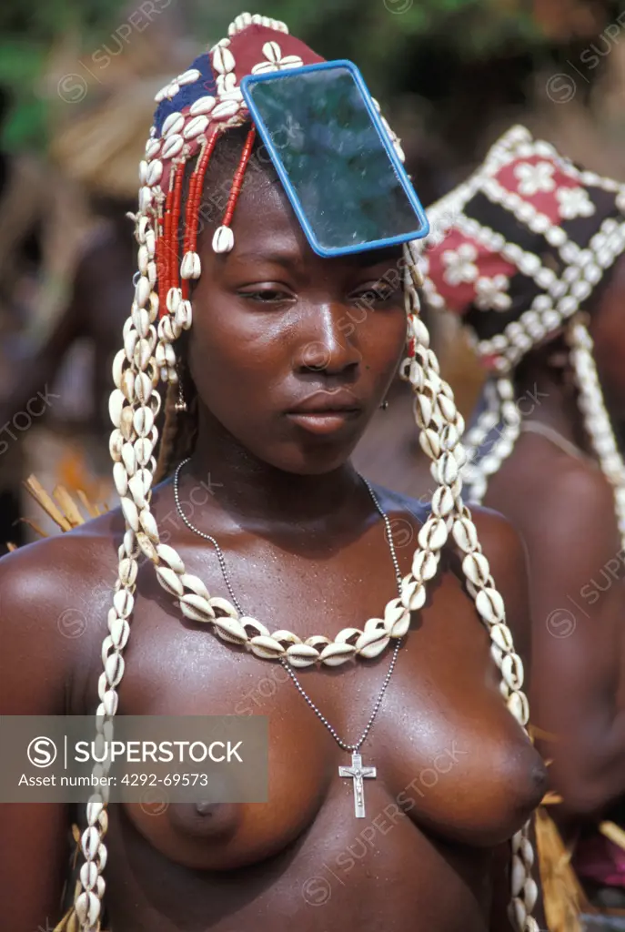 Africa, Ivory Coast, Boundiali. Ngoror dancer