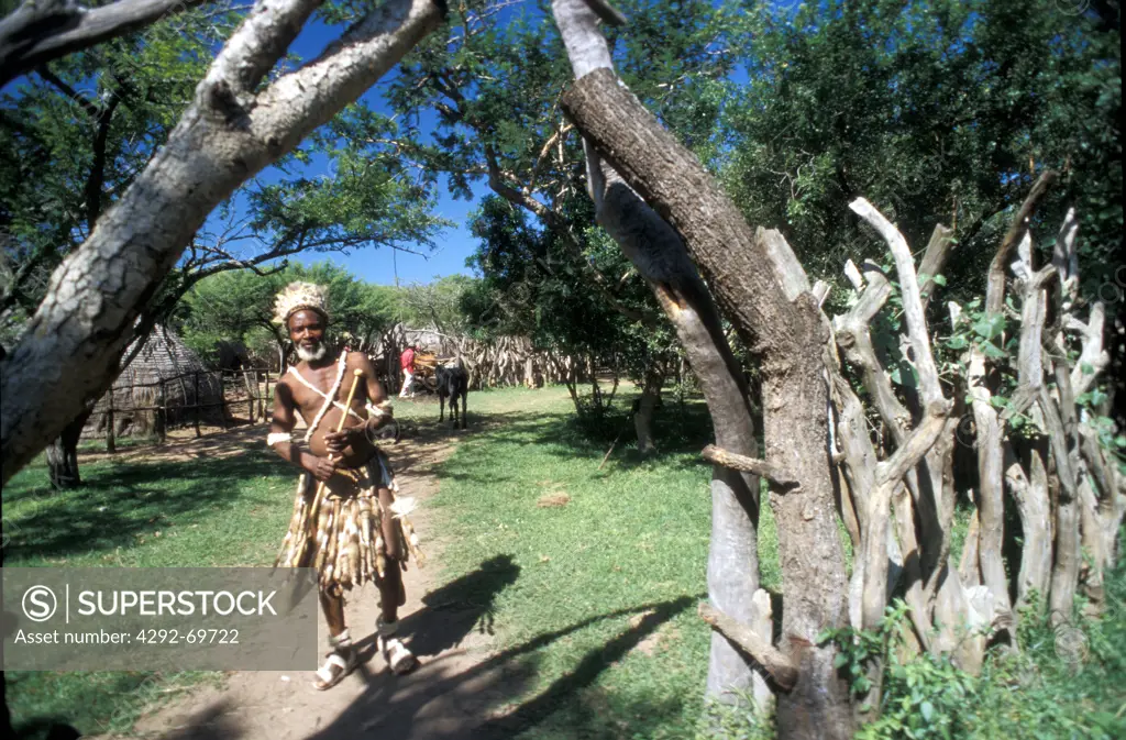 South Africa, Zulu village