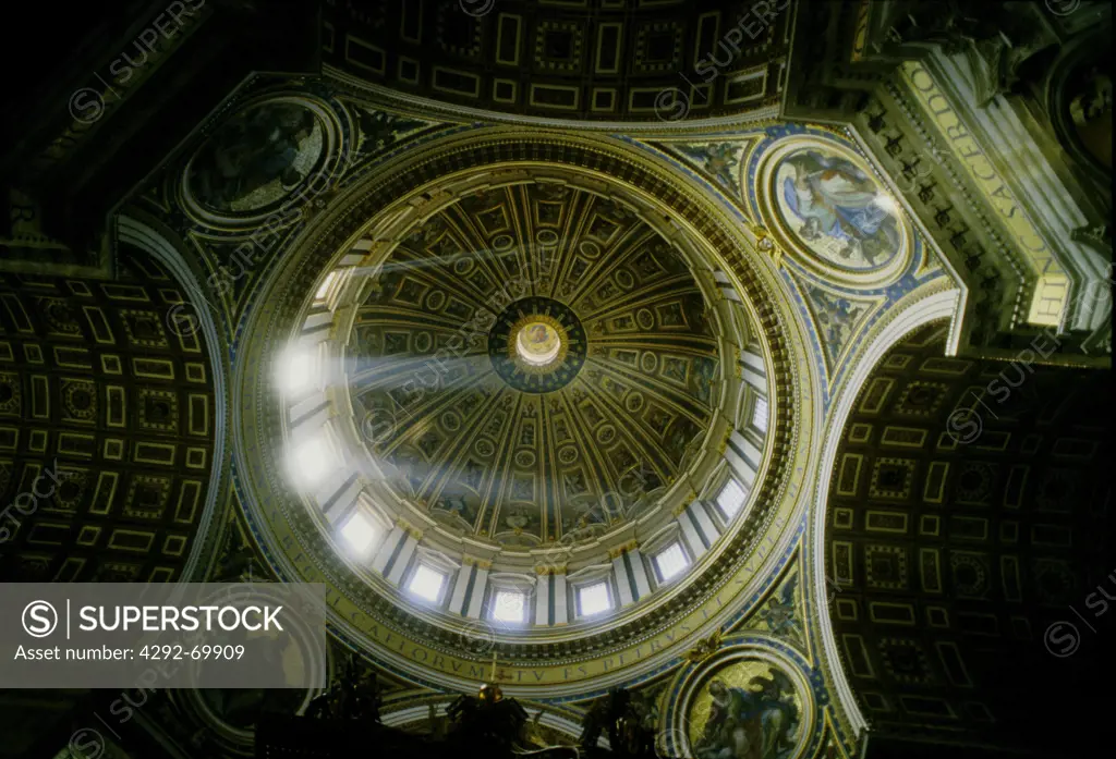 Italy, Rome interior of the Dome, St Peter's Basilica
