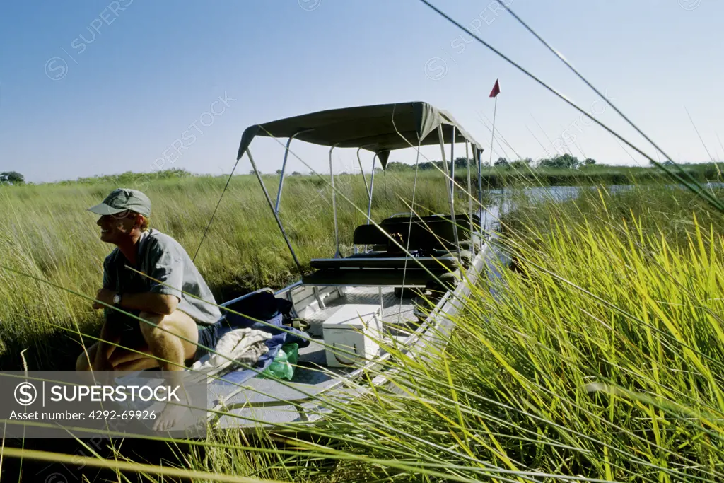 Botswana, Safari on boat on river Chobe