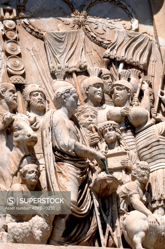 Italy, Lazio, Rome, Arch of Constantine, Detail.