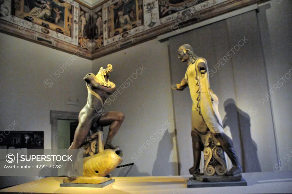 Italy, Lazio, Rome, Villa Giulia, the Etruscan Museum, Apollo of Veio, Etruscan Art, Painted Terracotta.