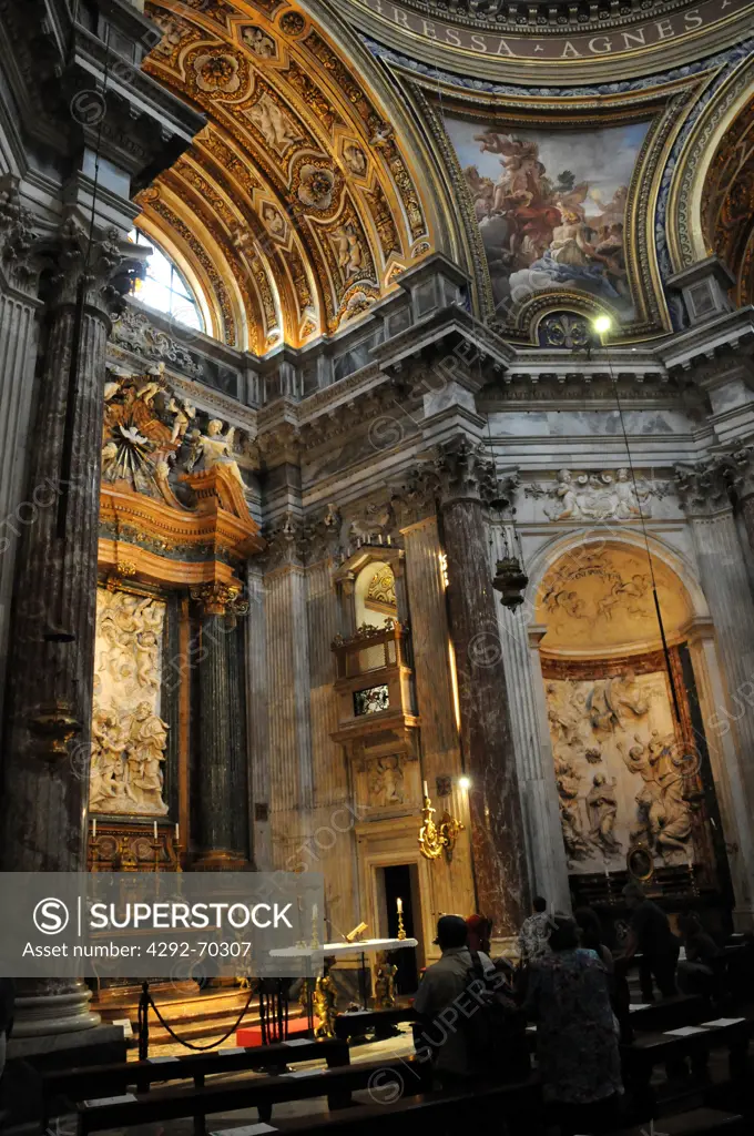 Italy, Lazio, Rome, Sant Agnese in Agone Church, Interior.