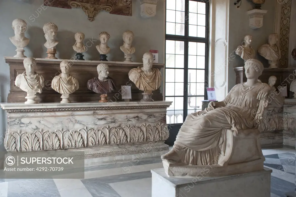 Italy, Rome, Capitoline Museum, Palazzo Nuovo, Hall of the Emperors