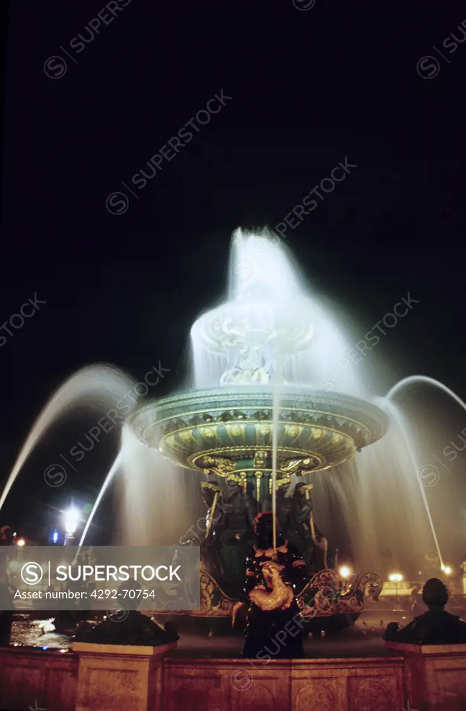 France, Paris, Place de la Concorde, The Fountain of River Commerce and Navigation, Jacques-Ignace Hittorff designer