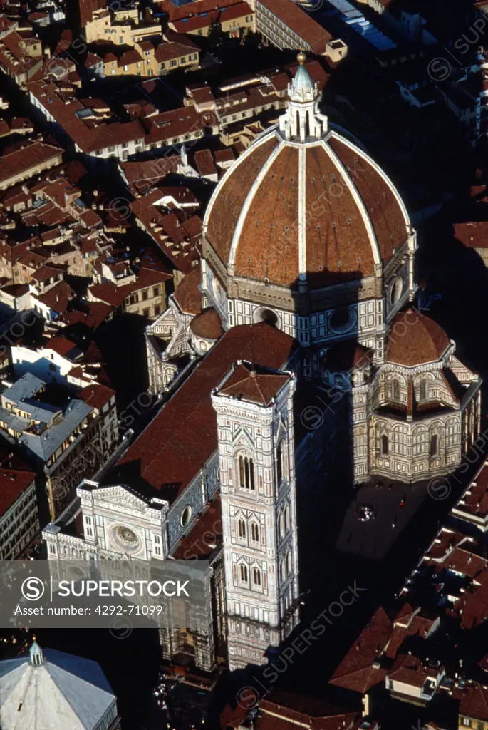 Italy, Florence, aerial view of the Duomo