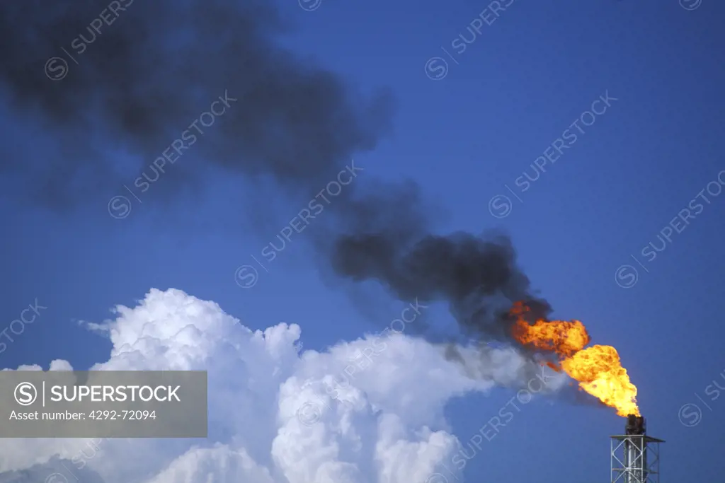 Flare at oil refinery