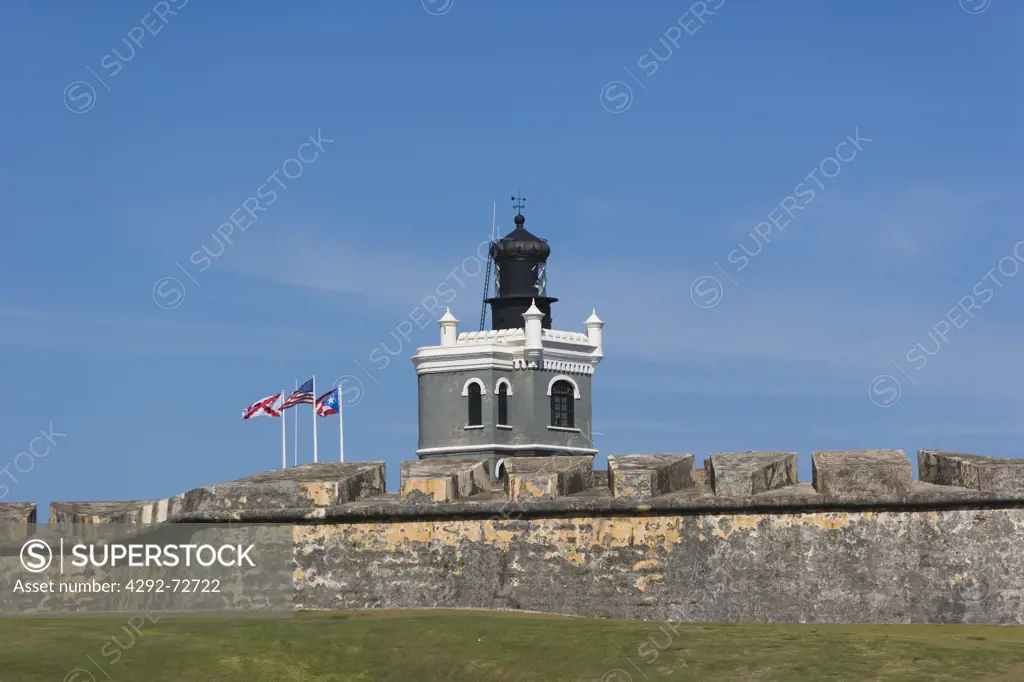 Old San Juan, Puerto Rico, El Morro Fortress and lighthouse