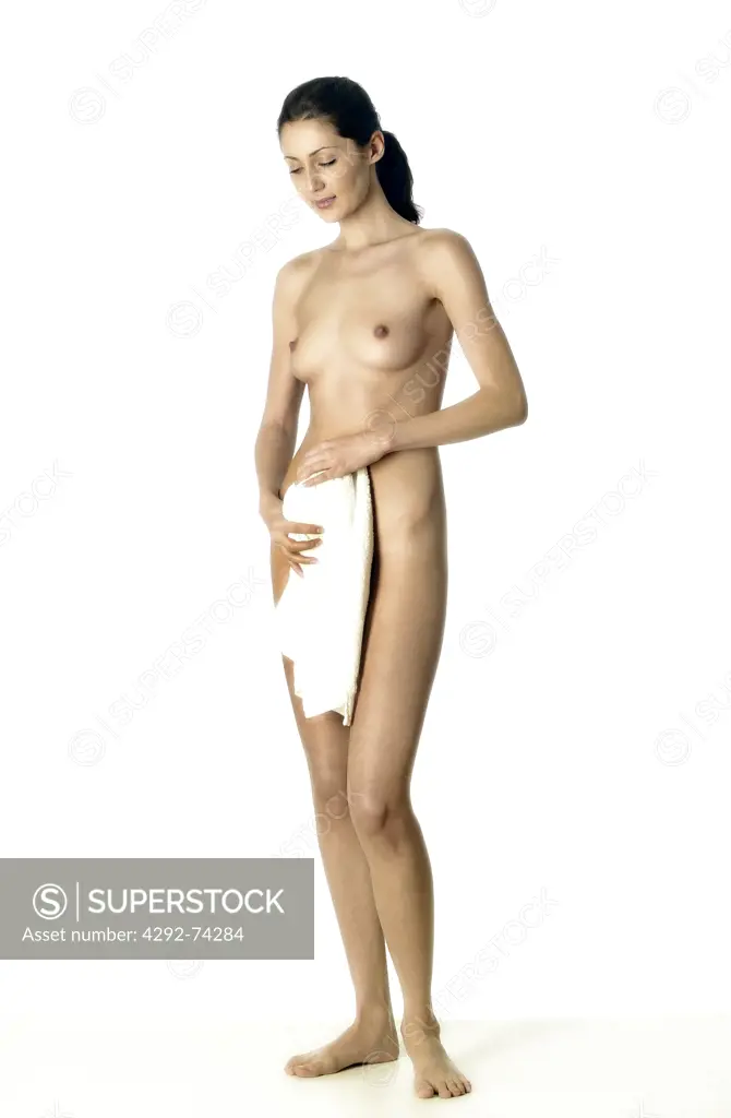 Naked woman with towel