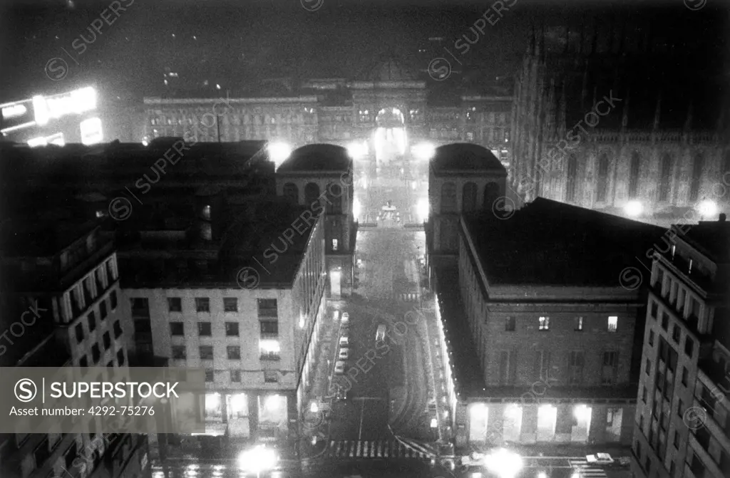 Milan. The Duomo and Galleria Vittorio Emanuele at night