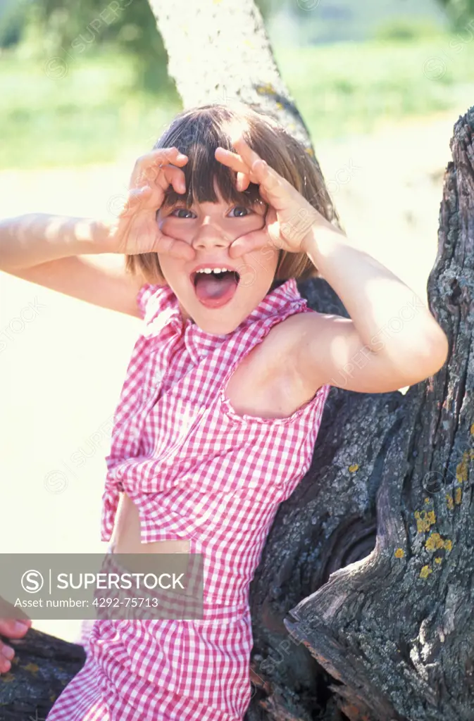 Girl making faces